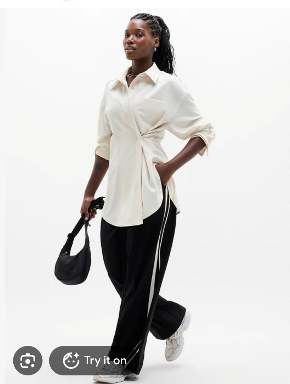 Athleta MVP Button Down. Bone.
